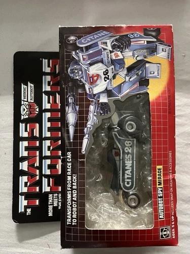 Transformers G1 1984 Autobot Spy Mirage w/ Box Hasbro Vintage Pre-Rub Figure F1