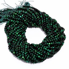 Natural Green Tiger Eye Gemstone Round Smooth Beads 4X4.5 mm Strand 15" UGB621