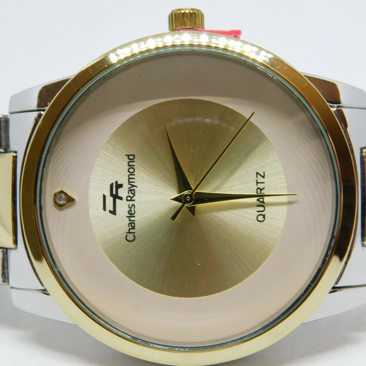 Charles Raymond V0656G Two Tone Quartz Analog Men s Fashion Watch Sz. 7 1 2