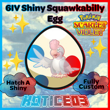 Squawkabilly White ✨ SHINY 6IV EGG ✨ Pokemon Scarlet & Violet ✨ TEAL MASK DLC ✨