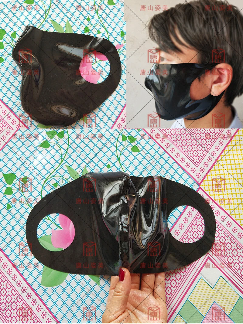 Latex mask half face hood closed nose 0.4mm cosplay hood