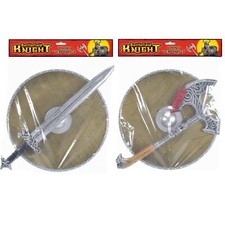 Kids Viking Shield And Weapon Set | Medieval Warrior Fancy Dress Costume