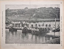 1900 Print Der Boer War Feldkompanie - Hilfe Beim Br&uuml;ckenbau &Uuml;ber Den Modder
