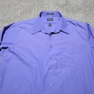 Arrow Poplin Solid Blue Long Sleeve Button Down Shirt Men's 171/2 17.5 32 / 33