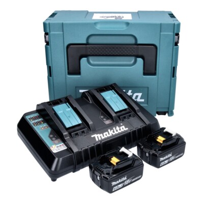 Makita Power Source Kit 18 V mit 2x Akku 6,0 Ah + DC 18 RD Ladegerät + Makpac