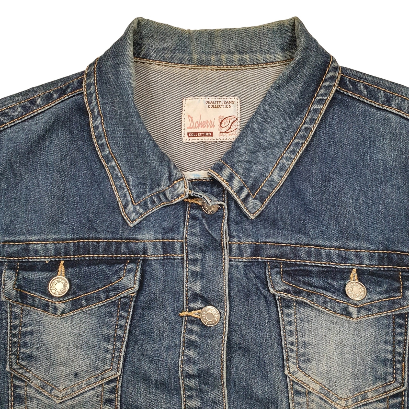 D.CHERRI Denim Jacket Coat Womens L image 2