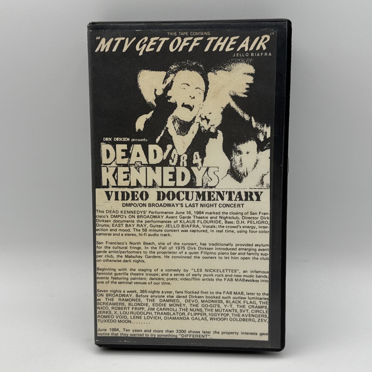 Dead Kennedys Video Documentary MTV Get Off The Air VHS Tape 1985