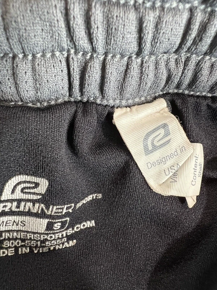 Pantalones Cortos Deportivos para Correr Roadrunner Para Hombre Pequeños Negros con Rayas Forrados Foto 2 de 4