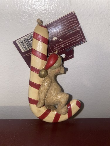 VTG NWT Bear Candy Cane Ornament 5in The Plum Tree Folks Signed By Bob Plumber - Picture 1 of 6