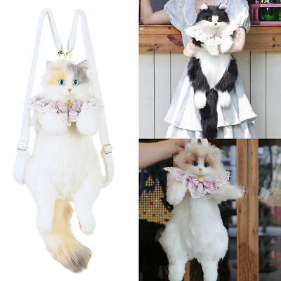 Simulated Stuffed Cat Backpack Realistic Animal Stuffed Bag  display picture 1