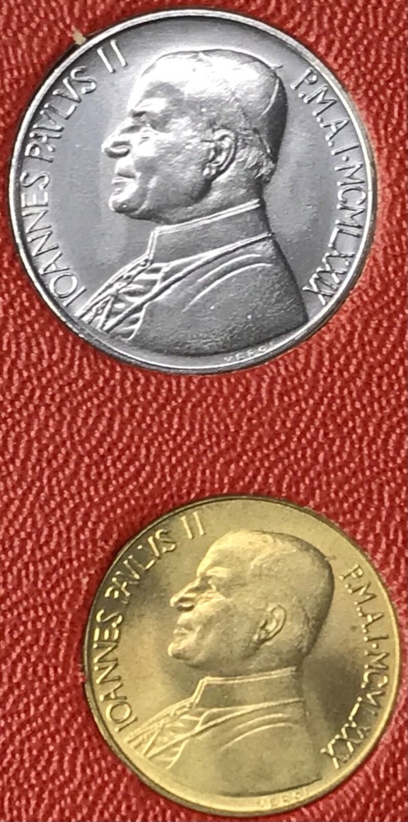 1972 Vatican City 記念硬貨セット 1977-79 Vatican City 6 Coin uncirculated Souvenir Set, Pope Paul