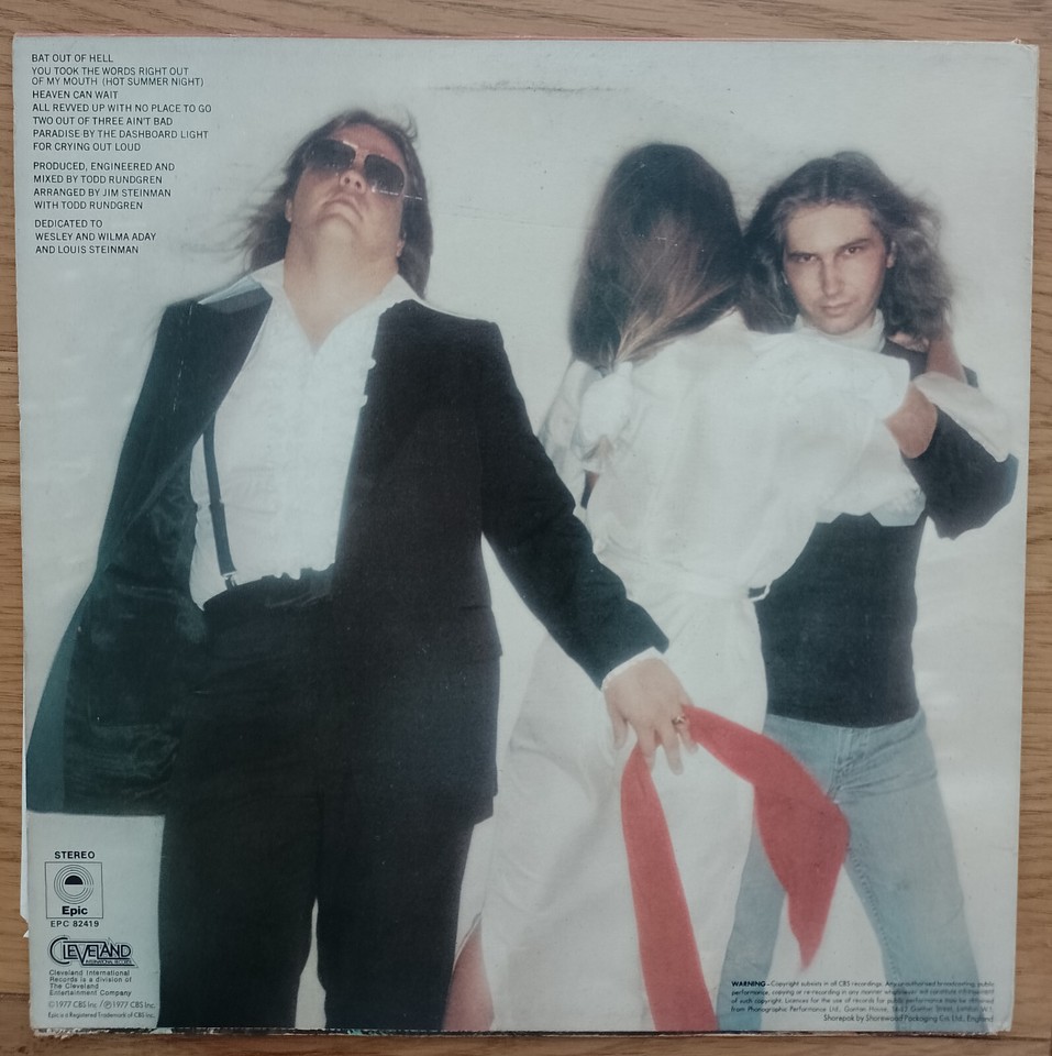 Meat Loaf Bat out of Hell original vinyl album with lyric insert eBay