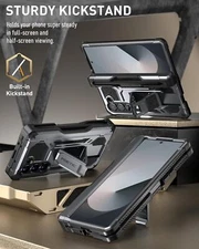 Poetic Spartan For Galaxy Z Fold 6 Case Full-Body Protective Cover Gun Metal