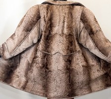 Real Fur Indian Curly Lamb Sheepskin Shearling & Suede Teddy Vintage Coat Fr194