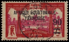 GABON 114 - View of Libreville "1927 Provisional" (pb50305)