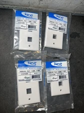 ICC IC107F02WH White Faceplate, Flat, 1-Gang, 2-Port Wall Plate QTY 4