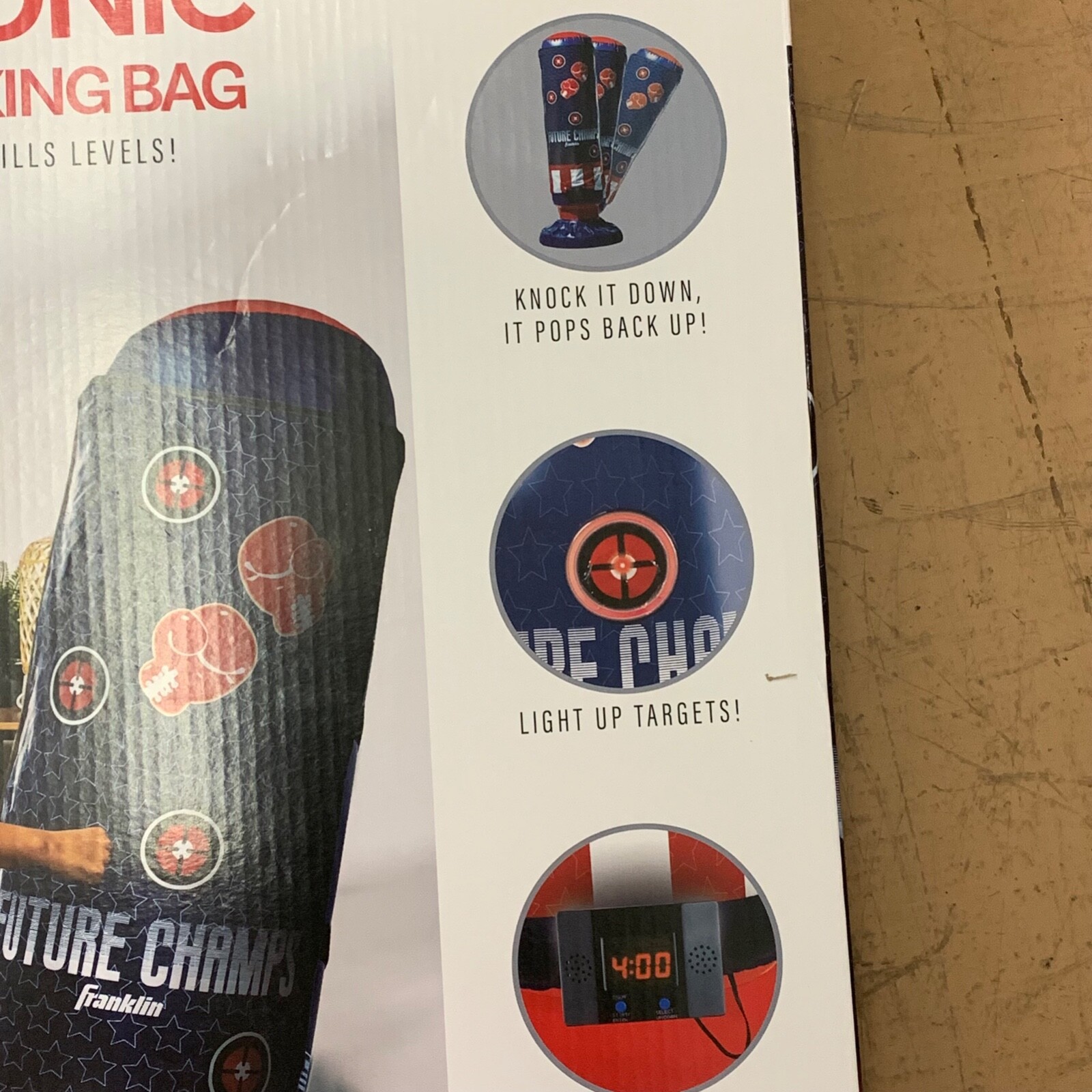 Franklin Future Champs Electronic Inflatable Boxing Bag Lights Sounds