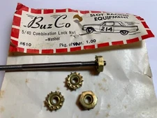 1/24 Buzco #610 brass lock nut washers (8) for 1/8" slot car axles VINTAGE LOOSE