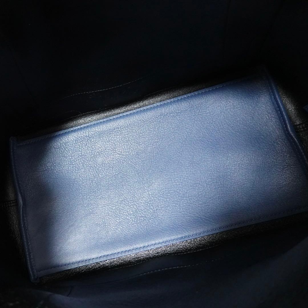 Balenciaga Navy Cabas Pouch Tote Bag Handbag Small Size S Designer Canvas Tote thumbnail 16