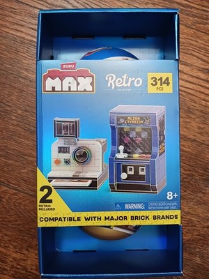 2 Pack! ZURU MAX Retro Brick Set Polaroid & Arcade Game Building Kit New