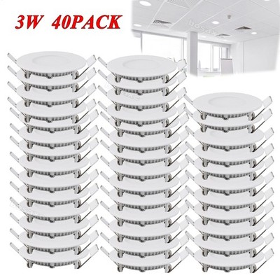40Pack 3Inch LED Ceiling Lights Ultra-Thin Recessed Retrofits Kit 6000K Daylight