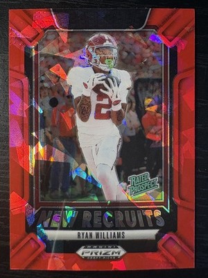 2025 Panini Prizm Draft Picks Ryan Williams New Recruits #23 Red Ice Prizm (RC)