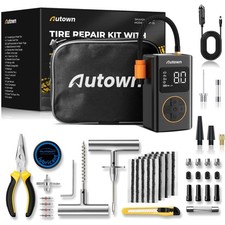 flat tire repair kit air compressor car motorcycle ATV jeep truck tractor 54pcs