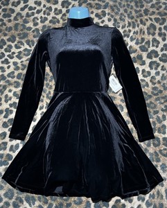 chinese dress ladies American Apparel Women's Cotton 2x2 Long Sleeve Crewneck Dress, Black,  X-Small at Amazon Women's Clothing store main image 0