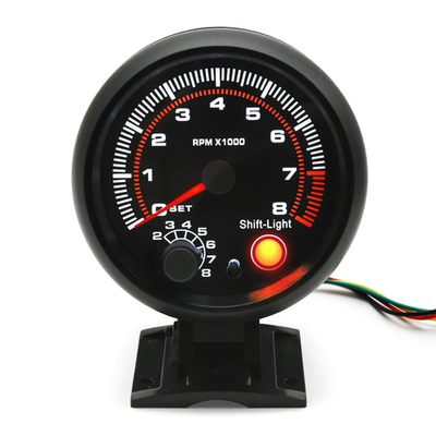 #ad 3.75 Inch 95Mm Tachometer with Shift Light 8000 RPM Gauge 5 Level Adjustable $35.65