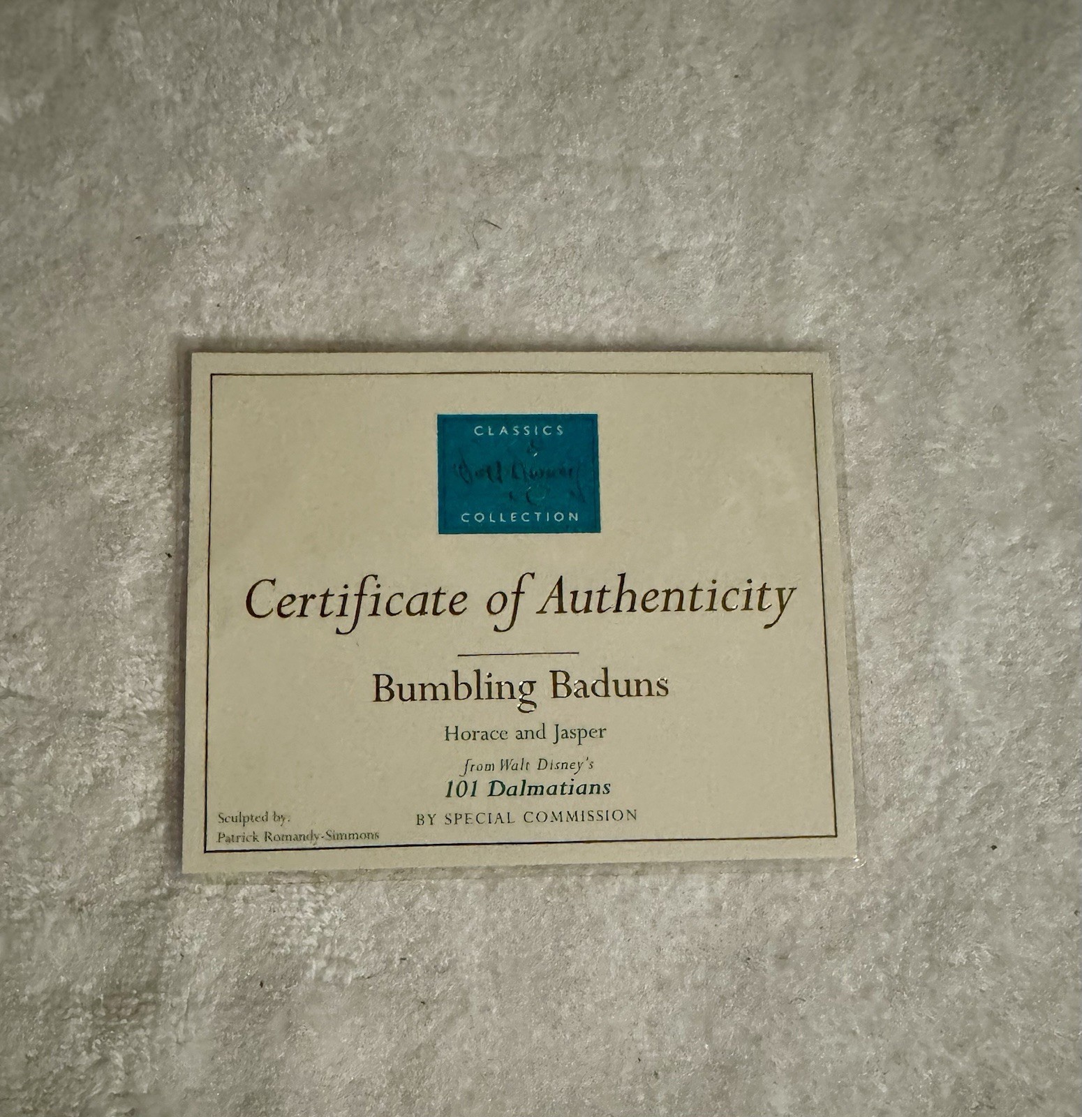 WDCC Bumbling Baduns Horace & Jasper 101 Dalmatians Disney Villains