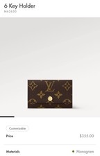 LV Louis Vuitton Multicles 6 Key Holder Wallet Monogram M62630 355 Retail