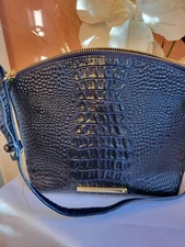 EUC Brahmin Navy Blue Melbourne Leather Crossbody Mini Duxbury Ink Whitney