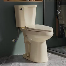 Extra Tall Elongated Toilet Bone 21 in 2-Piece 1.28 GPF Single Flush with Easy C