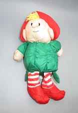 Vintage Stuffins Elf Plush Puffy Christmas Nylon Parachute