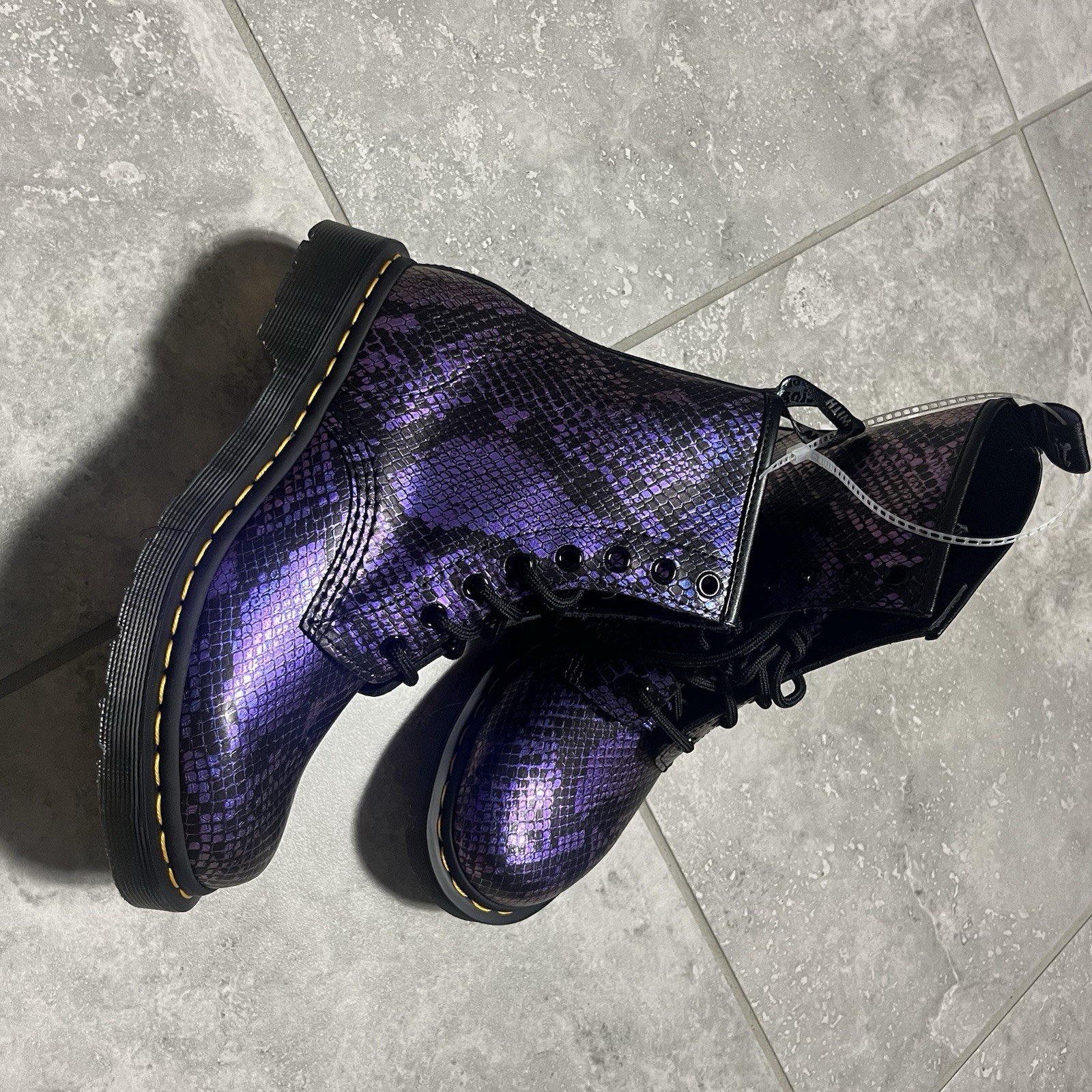 Dr Doc Martens 1460 Snake Emboss Lace Up Leather Boots Punk Goth Womens 7 thumbnail 8