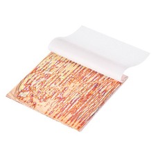 50 Pcs Gold Leaf Sheet with Pattern 5.5"x5.5" for Craft,Copper Stripes