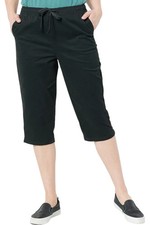 Denim Co. Casual EasyWear Twill Pull-On Skimmers Black