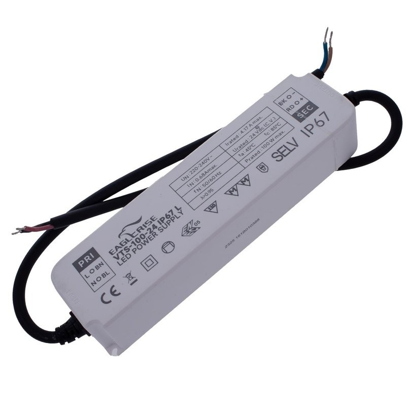 Alimentatore Trasformatore LED Cerificato ENEC Output 100W 24V 4,17A Input 220V 