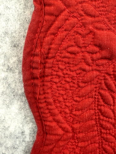 Red Quilted Cotton Table Runner Elegant Dining 71" x 13" - Picture 9 of 21