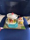 Vintage Fisher Price Little People Family Merry Go Round Carousel Works! 1972?