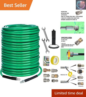 #ad for Pressure Washer 200FT 4000 PSI Drain Cleaner Hose 1 4 Inch NPT Corner R... $227.95