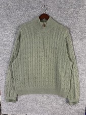 Polo Ralph Lauren 1/4 Zip Cable Knit Sweater Sweatshirt Size 2XL 90s Preppy