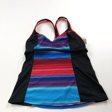 Nike Tankini Swim Lined Padded Medium Beach Swimwear Strap Top KO14739