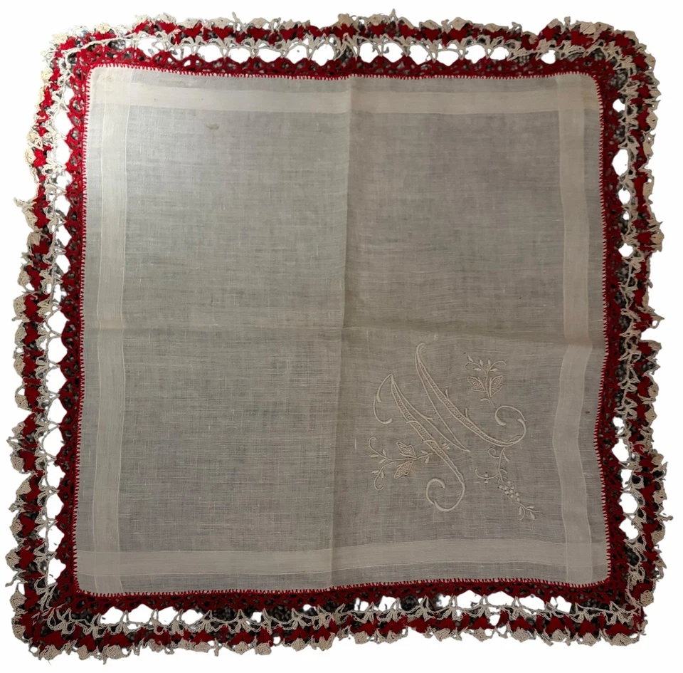 Lote De 7 Pañuelos Vintage Mujer Damas Pañuelos Encaje Crochet Bordes Foto 3 de 4