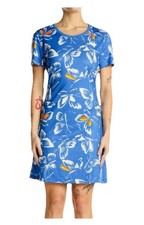 Farm Rio X Adidas Womens Blue Butterfly Print Dress Short Sleeve Medium