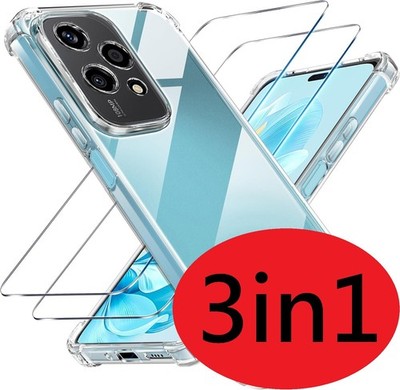 Handy Hülle + 2x Panzerfolie für Honor 200 Lite 5G Display Schutzglas Bumper