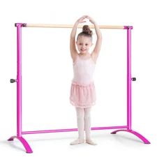 51" Portable Freestanding Ballet Bar w/ Reinforced Iron Pipes for Dance Room
