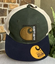 NWT Carhartt Men's Canvas Mesh-Back C Patch Cap in Forestry Green