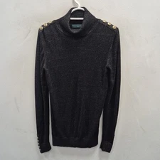 Holland Cooper Black Gold Metallic Sparkly Glitter Sweater Jumper Size Medium