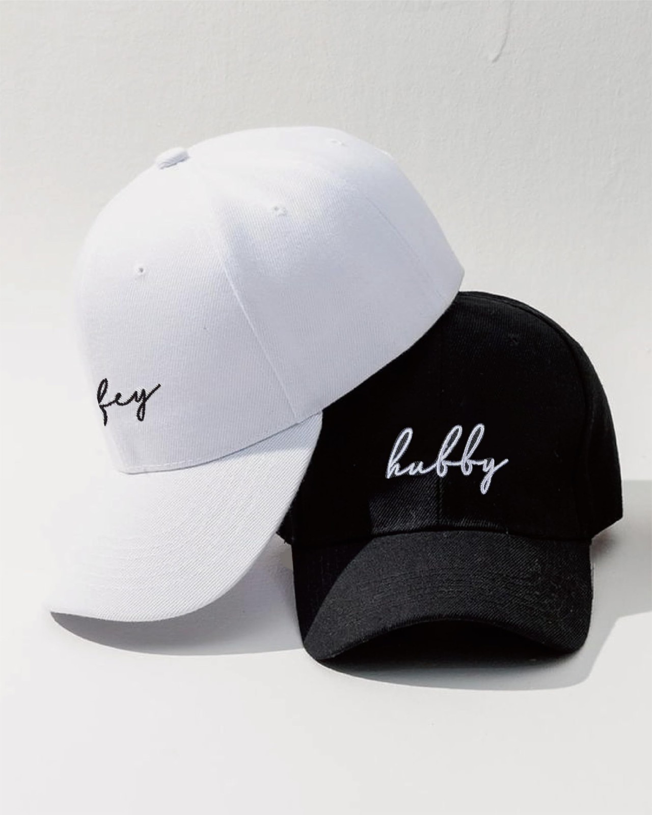 Hubby and Wifey Hats | Honeymoon Essentials & Engagement Gifts for Couples | ... thumbnail 6